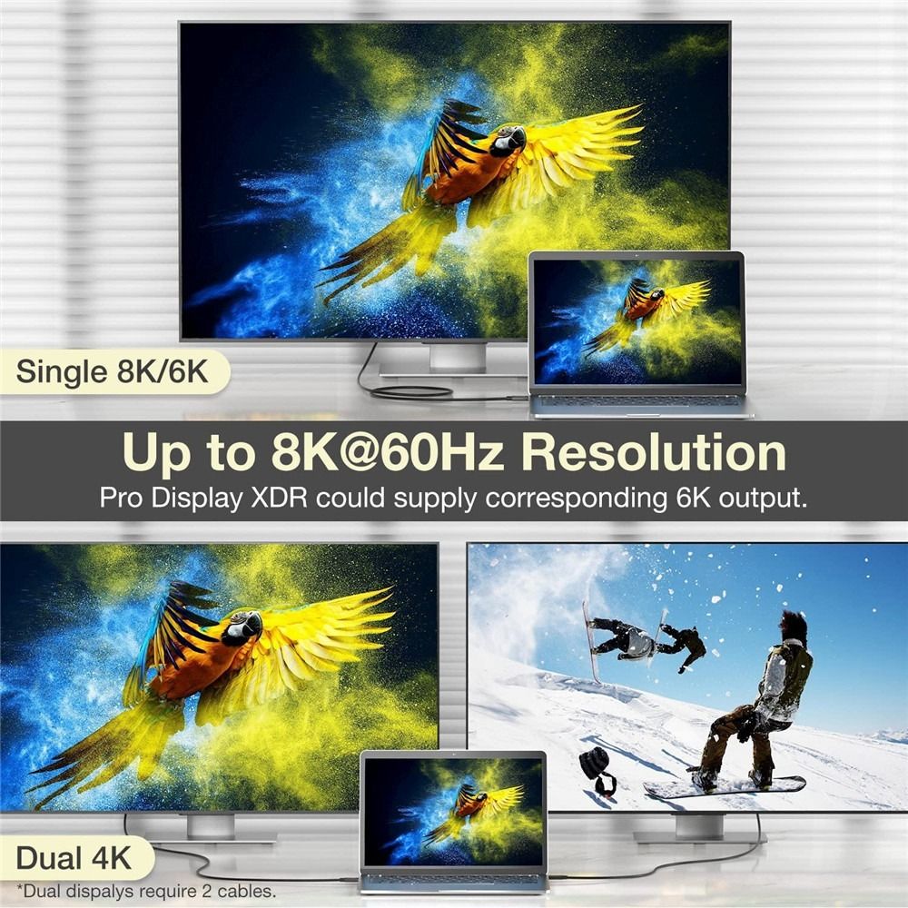 Kabel 8K Thunderbolt 4 USB 4 40 Gb/s USB C typu C PD 100 W do przesyłania danych, szybki kabel ładujący USB-C do laptopa i telefonu komórkowego_voghion.com