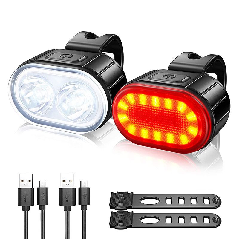 Bicycle USB Rechargeable Waterproof Mountain Helmet Warning Highway Highlight Bicycle Tail Light Set_voghion.com