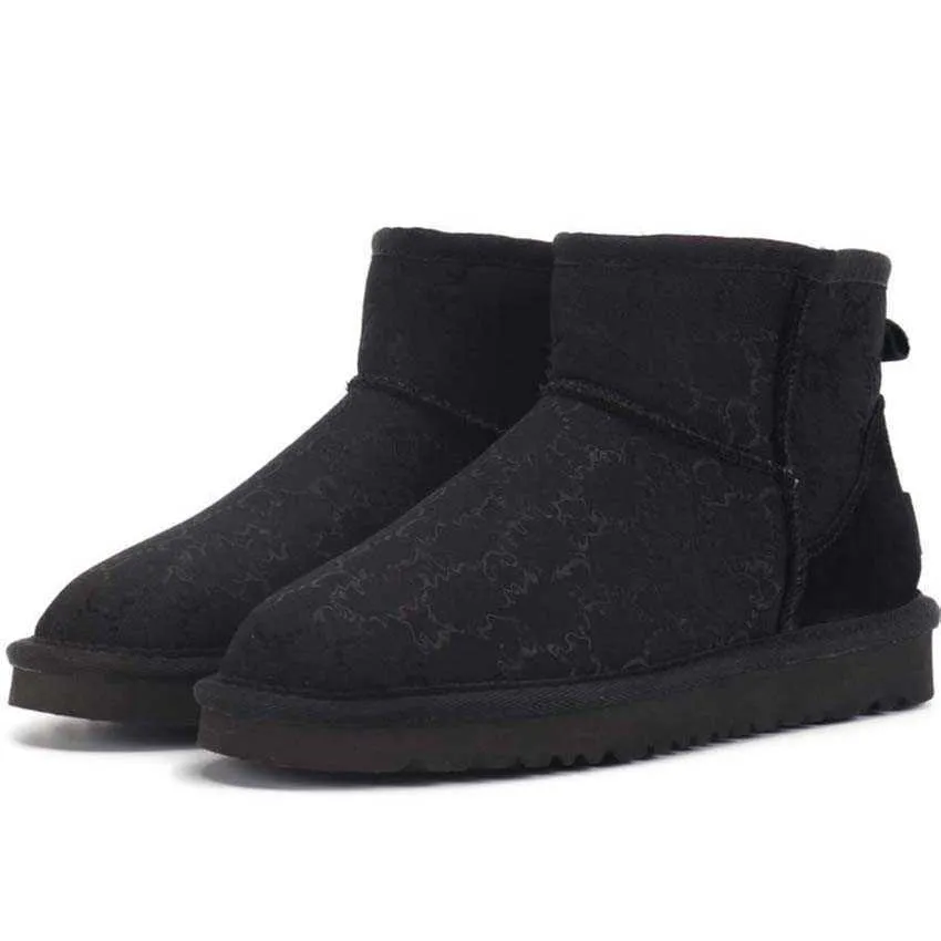 Designer AUS Snow DamesZwarte Enkel Platform Flats Combat Boots Lage Hak Veterschoenen Leren Kettingen Gesp Dames Kinderen_voghion.com