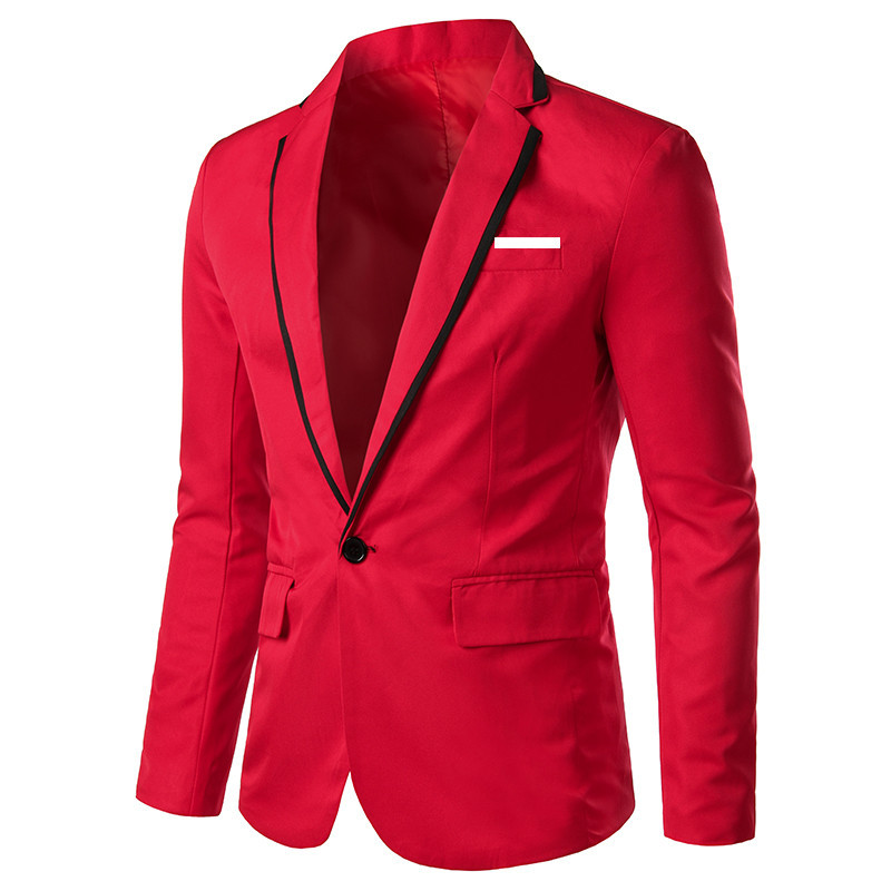 Men's small size, color matching, slim fit, non ironing casual men's suit jacket batch_voghion.com