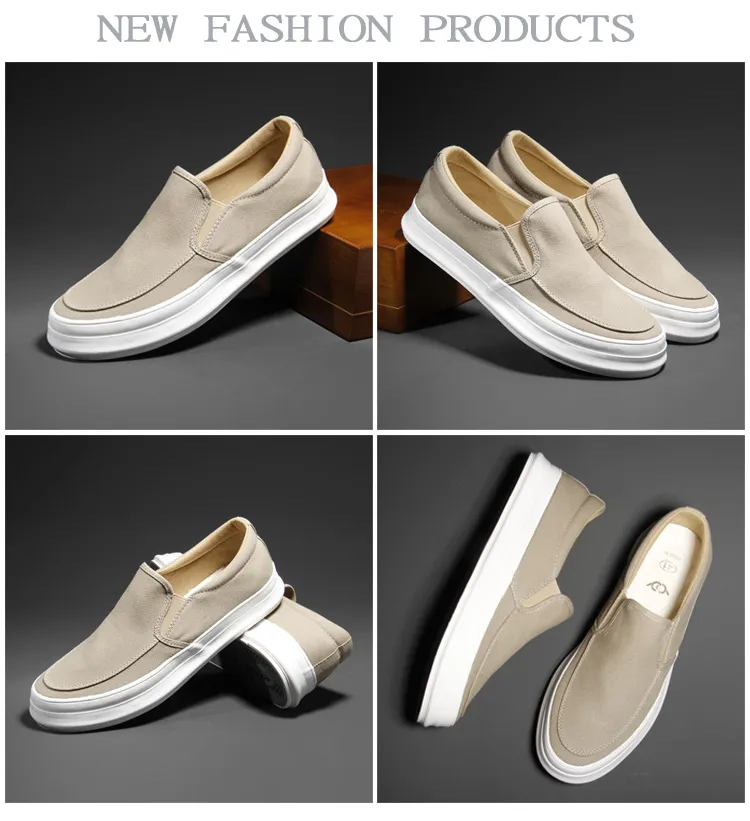 Lässige atmungsaktive Canvas leichte vulkanisierte weiche flache Schuhe Outdoor Herren Sneakers Loafers_voghion.com