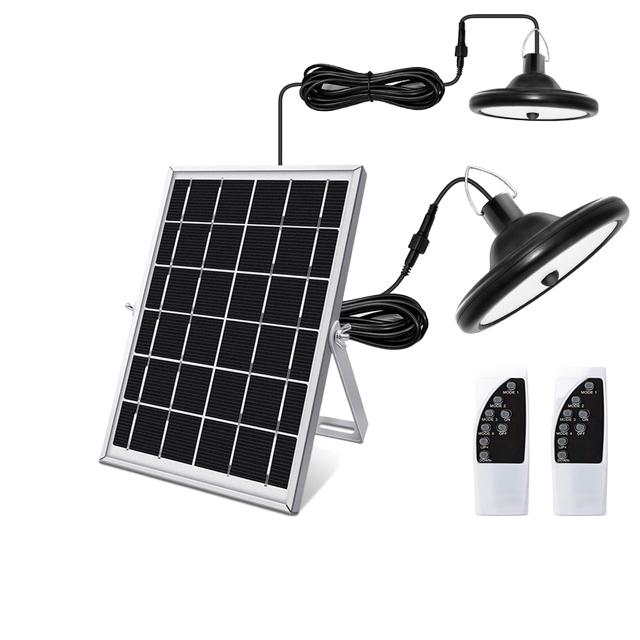 Lampada solare a sospensione a doppia testa, impermeabile, ad alta capacità, per esterni/interni, adatta per cortili, garage, ecc._voghion.com