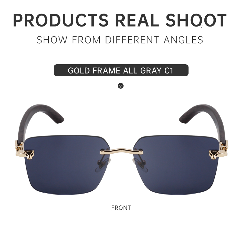 Vintage Square Rimless Sunglasses Men  Brand Fashion Frameless Sun Glasses For Male Anti Blue Light Eyeglasses UV400_voghion.com