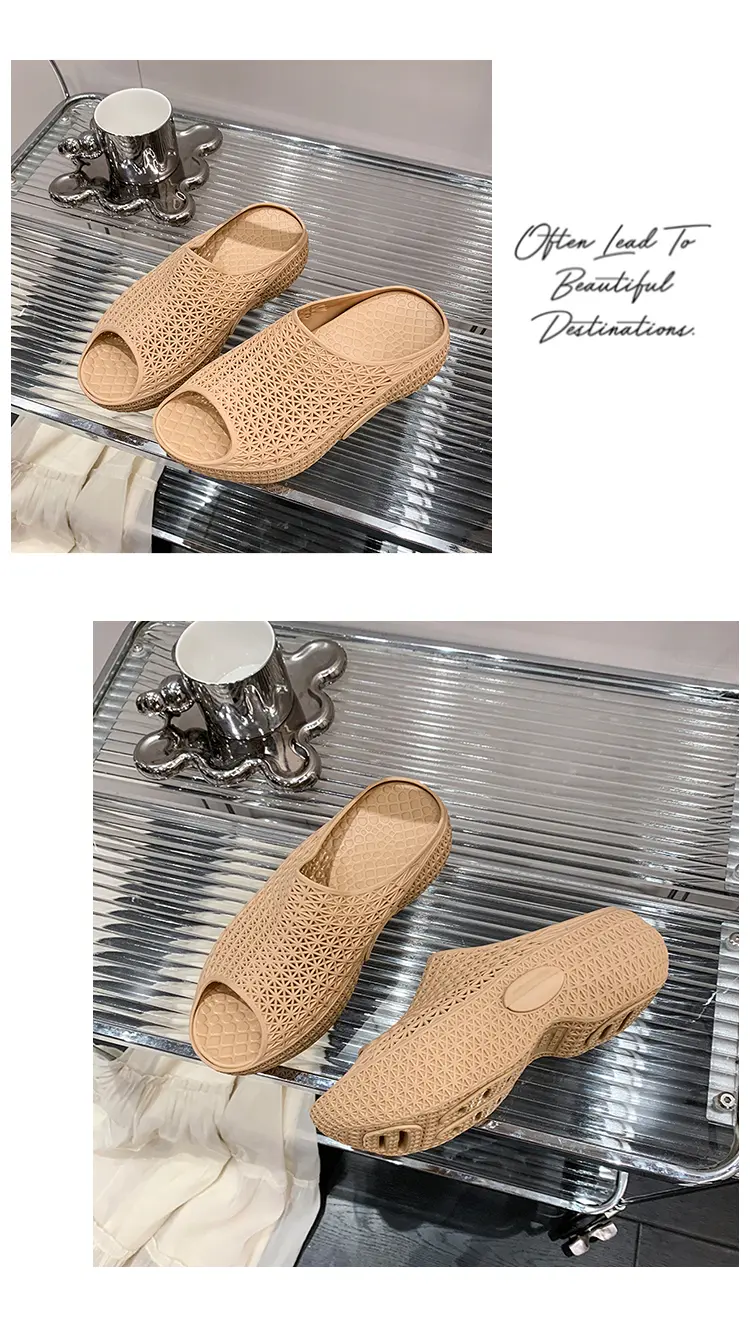Chaussons à plateforme pour femme avec talons et maille_voghion.com