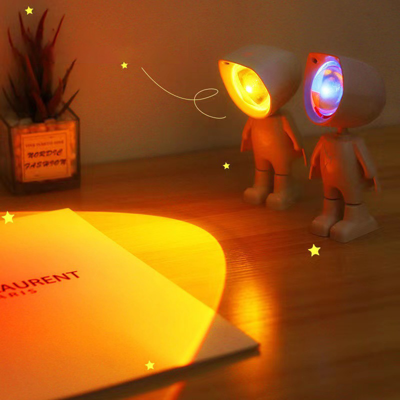 USB Sunset Lamp Projector Led Lights 360° Rotation Rainbow Lights 5V LED Desk Night Light Mood Lighting For Selfie Photography_voghion.com
