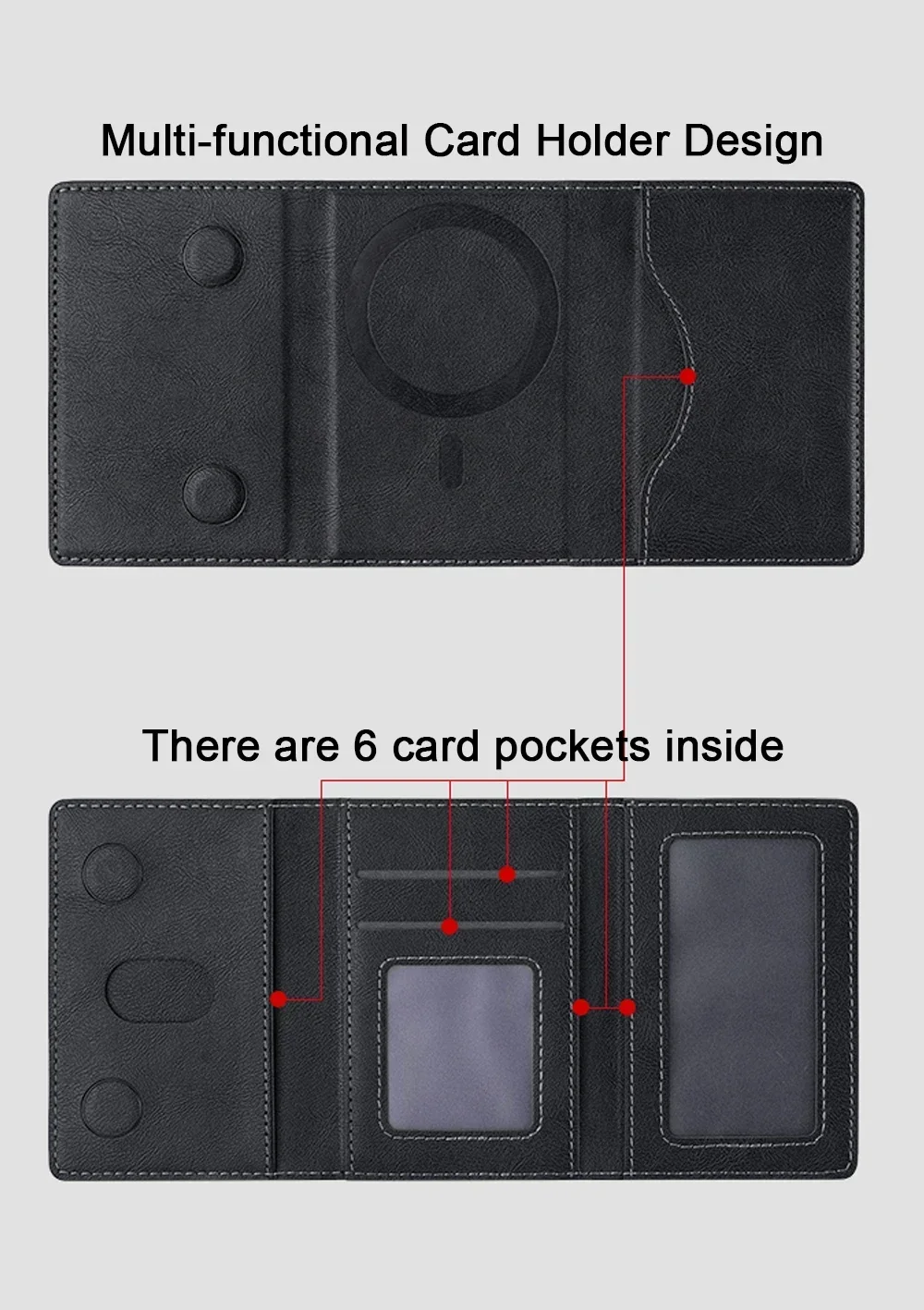 Magnetische Handyhülle Mit Kartenfach Für Iphone Magsafe Leder_voghion.com
