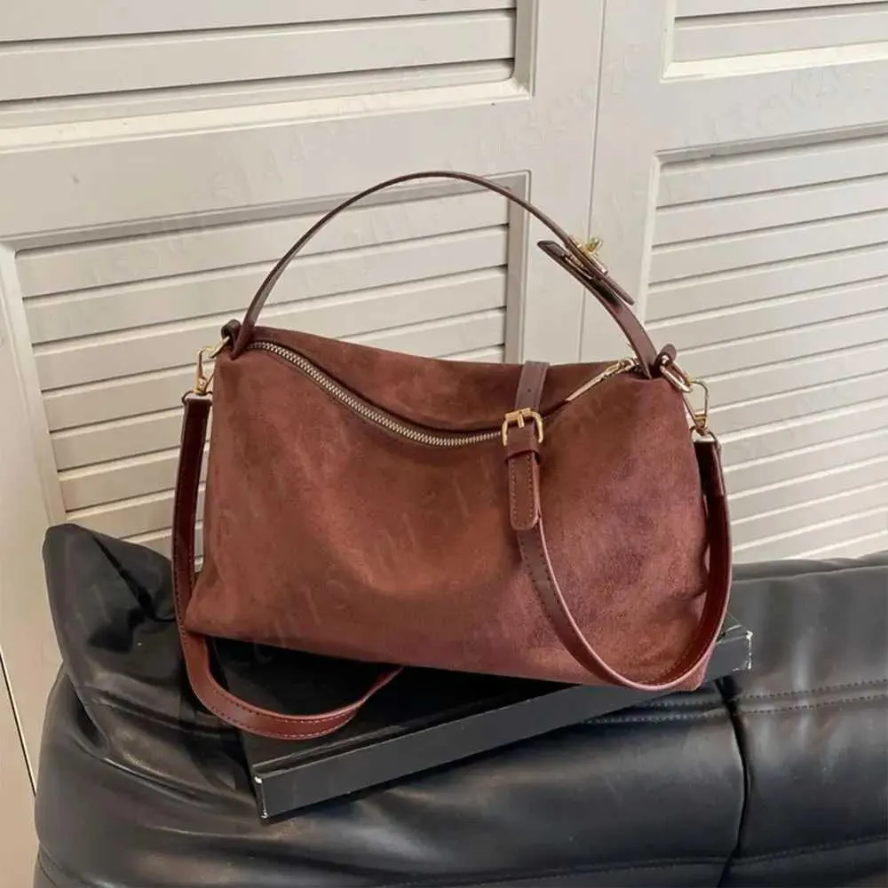 New Shoulder Bag for Women Suede Hobo Adjustable Strap Handbag With Inner Pocket Satchel Purse Zipper Crossbody Ba241104_voghion.com