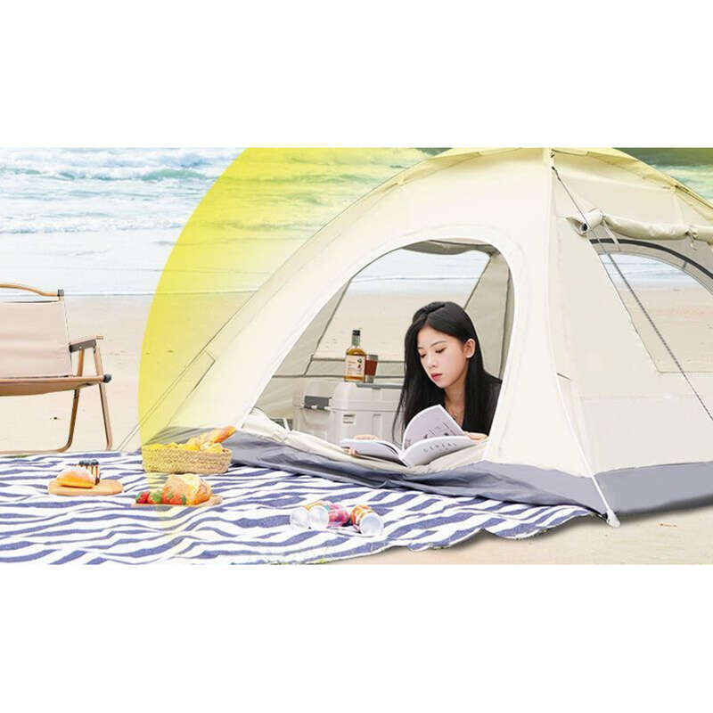Utendørstelt for 2 personer med fortykket utstyr, bærbar og automatisk pop-up, 3-4 personers camping utendørs, regntett_voghion.com