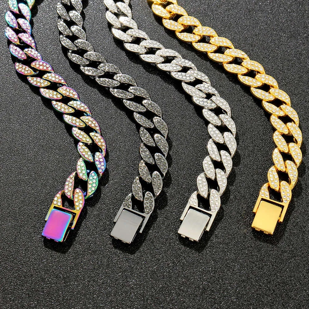 Cuban Link Armband Mit Strass Für Damen Und Herren_voghion.com