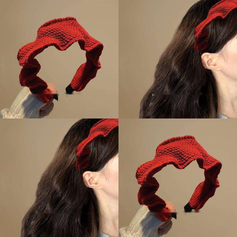 Gestricktes Stirnband In Rot Für Damen Elegantes Winteraccessoire_voghion.com