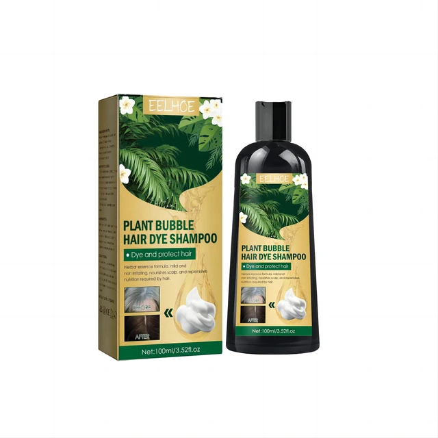 Tintura per capelli Shampoo nero Plant Bubble Fast Color Permanente Idratante Nutriente Copertura Rimozione dei capelli bianchi grigi Tintura per capelli Shampoo_voghion.com