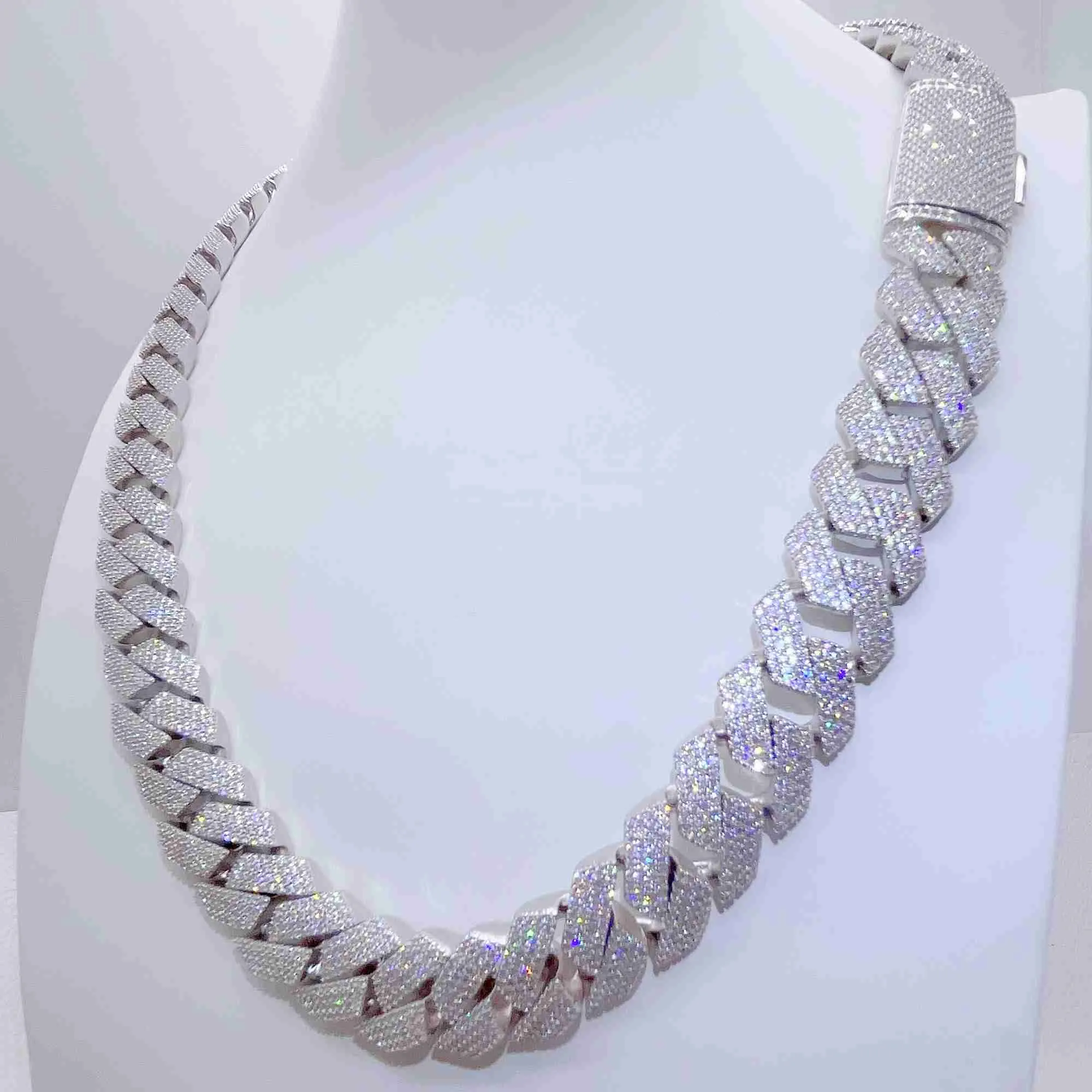 Ogrlica Moissanite Chaincuban K Horizon Iced Out Pass Dia Tester Vvs nakit za muškarce poklon_voghion.com