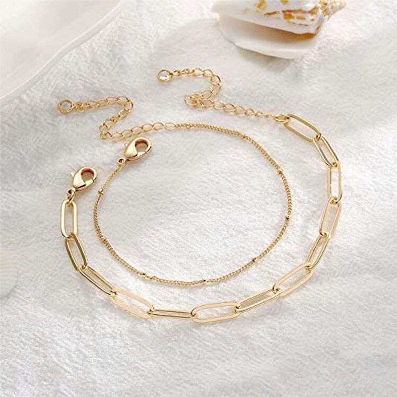 Bracelet simple à double couche en perles de riz avec trombone et tempérament simple pour femme, bijou de niche_voghion.com