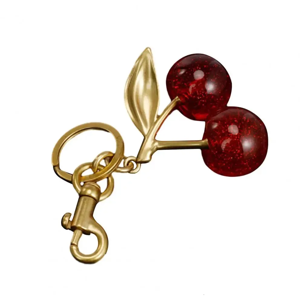 Key Ring Shoulder Bag Decoration Fruit Leaf Shape Keychain Exquisite Keyring Holder Cherry Charm Pendant 240806_voghion.com