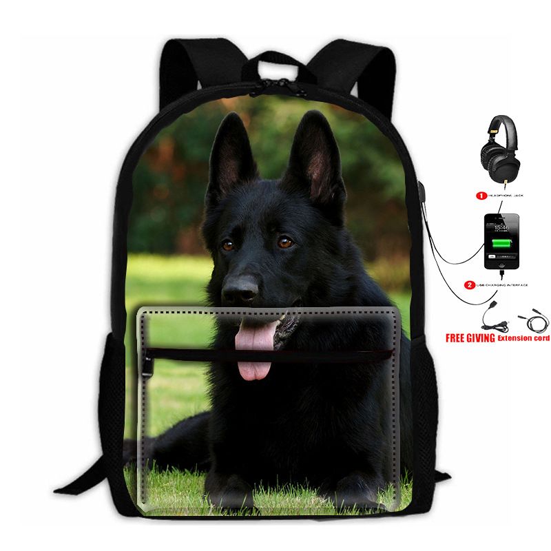 Bedruckter Einhorn-Rucksack für Kinder, 3-teiliges Set: Tasche USB + Beutel_voghion.com