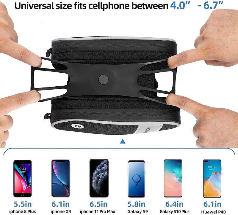ROCKBROS Mobile Bicycle Frame Bag With Holder 360°Rotatable For Cell Phone 6.5"_voghion.com