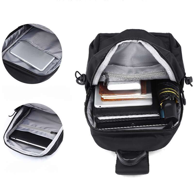 Zaino da uomo alla moda con spalla inclinata, tipo semplice, piccola borsa_voghion.com