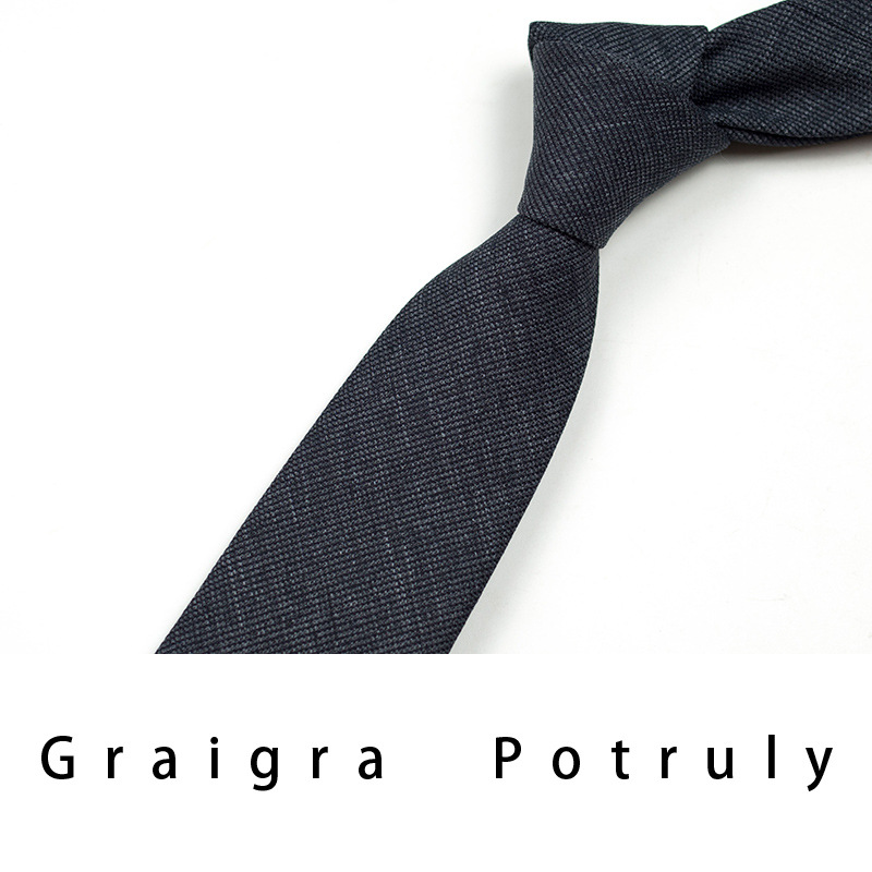 Small Men's Solid Color Coffee Gray 8cm Business Tie With Zipper_voghion.com