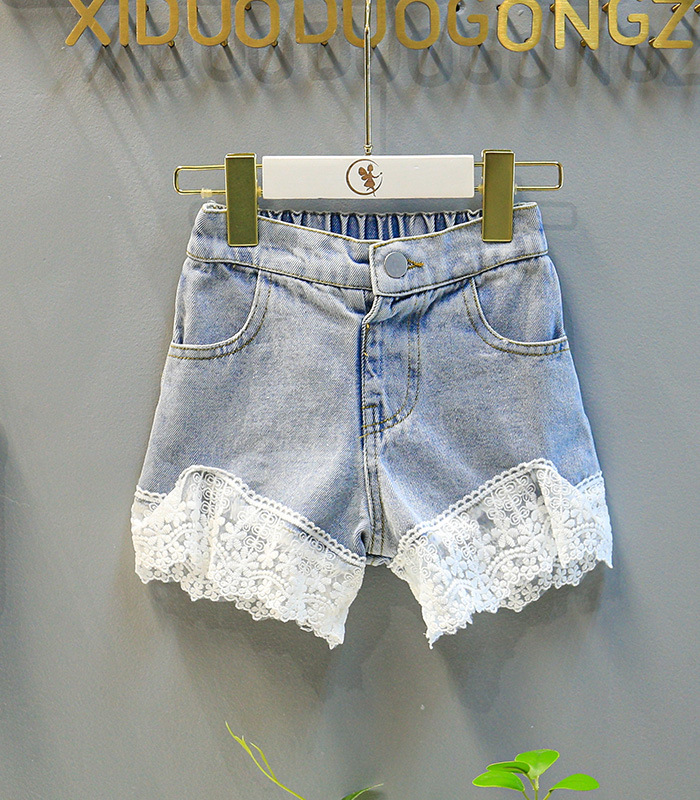 Mama & Copii haine copii vara nou fete costum top brodat la modă plus costum pantaloni scurți din denim_voghion.com