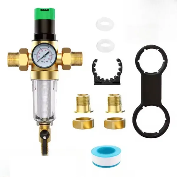 Réducteur de pression d'eau 3/4 pouce DN20 avec manomètre et filtre_voghion.com