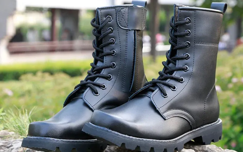 Tactical Boots Men Steel Toe Protective Work Shoes Black Lace-up_voghion.com