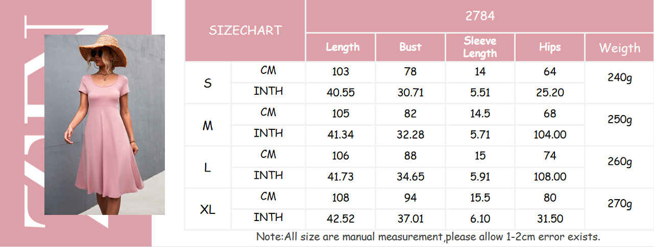 2022 primavera/verão novo vestido básico sólido decote redondo ajuste fino comprimento médio_voghion.com