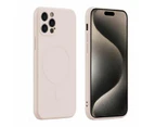 Coque de protection intégrale magnétique en silicone pour iPhone 16 Pro Max, douce au toucher et anti-rayures (rose sable)_voghion.com