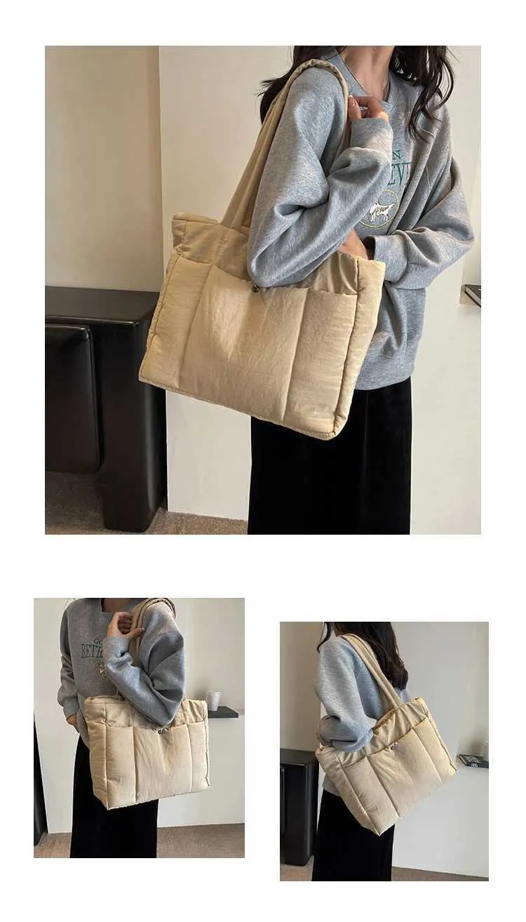 Soft for fabrics solid colored Fem large capacity handbags shopping bags Y241109_voghion.com