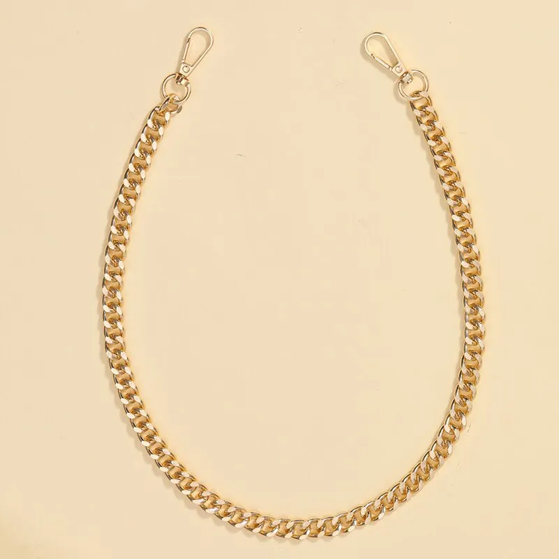 Tracolla di ricambio per ascella, realizzata a mano, con catena in metallo avvolgente, in alluminio versatile, da 55 cm, con mantenimento del colore dorato._voghion.com