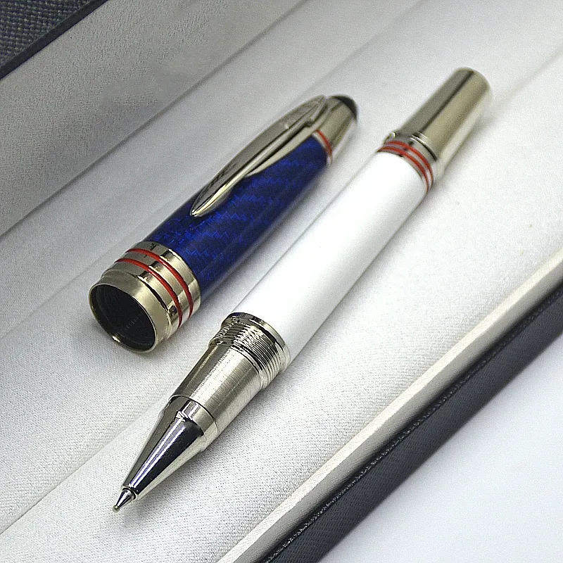Grousshandel Héichqualitativ John F. Kennedy Schwaarz Kuelefaser Rollerball Kugelschreiwer Füllfedern Schreifbüro Schoulmaterial mat JFK Seriennummer_voghion.com
