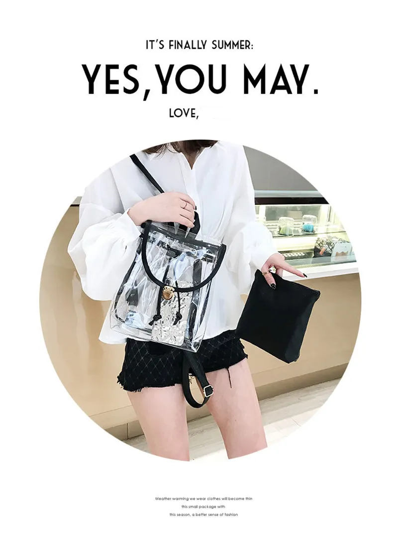 Mini moda donna PVC Designer Girl trasparente borsa trasparente zaino da viaggio in gelatina per borse a tracolla femminili da donna_voghion.com