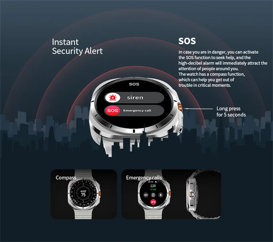 Herr smartwatch med bluetooth samtal amoled skärm och gps_voghion.com