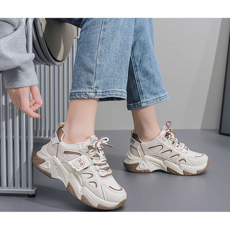 Leather/double-layer Mesh Fabric/cotton Athleisure Pops, Trend Women's Shoes_voghion.com