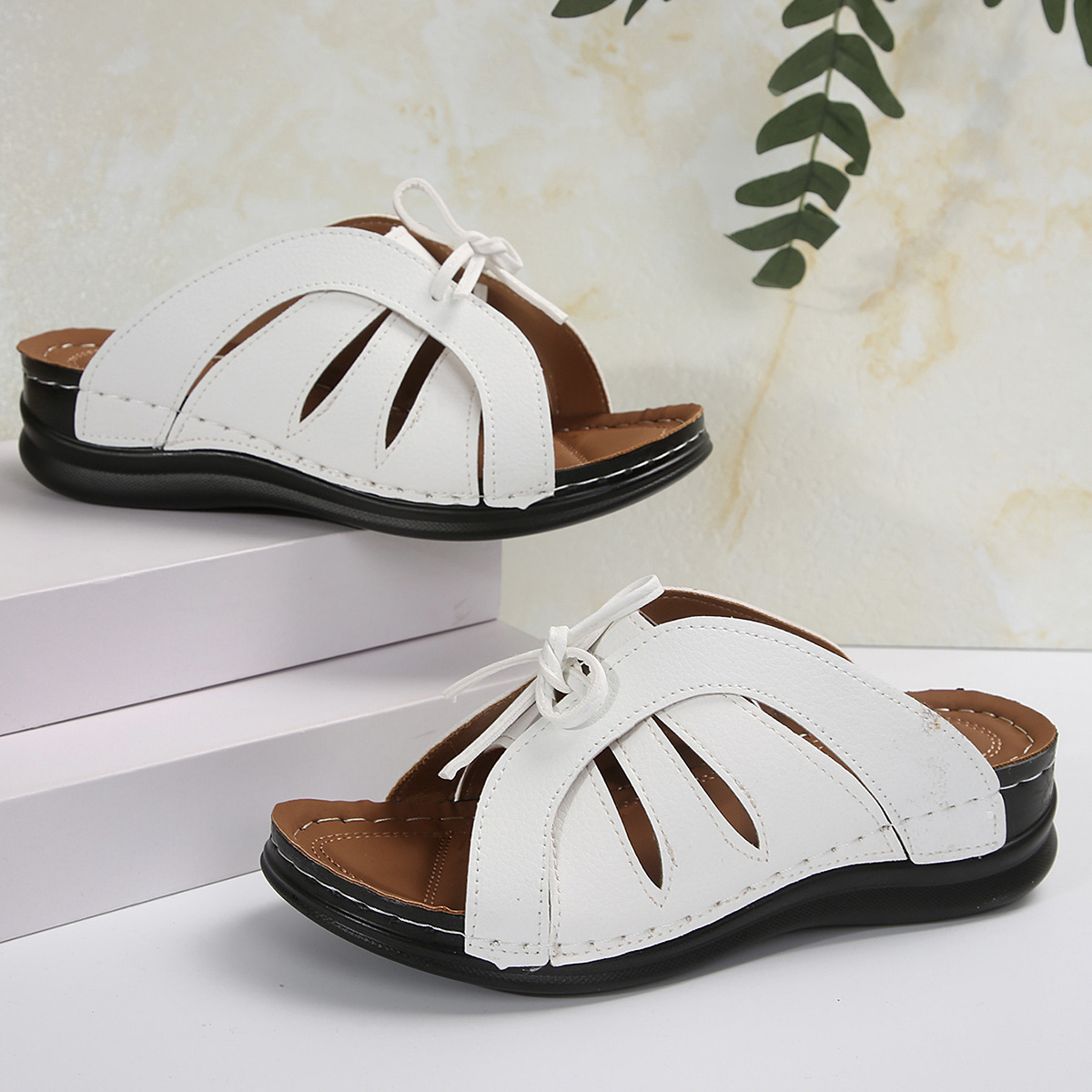 Sandales à talons bas pour femmes, pantoufles élégantes, chaussures à talons, tendance, nouvelle collection été 2024_voghion.com