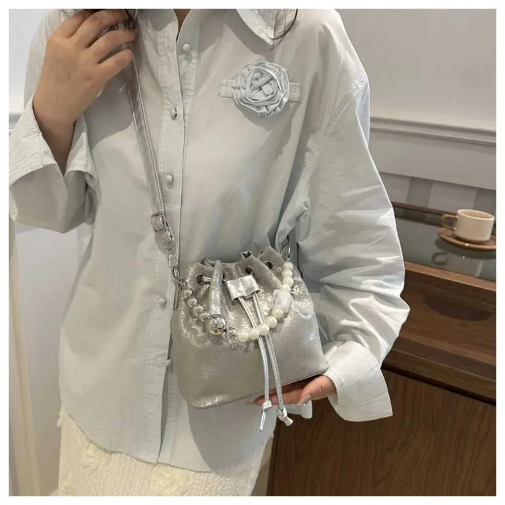 New Casual PU Cross Body Bead Handle Adjustable Strap Single Shoulder Bag Belt Drstring Design Durable Lady Ba241214_voghion.com