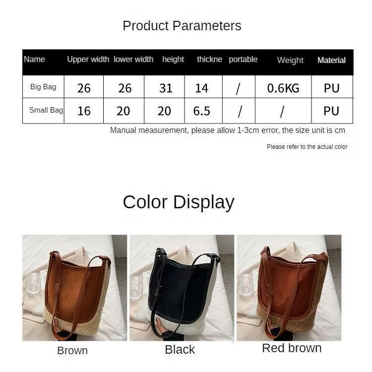 Grand sac à bandoulière de grande capacité pour femme 2023, nouveau sac fourre-tout en laine d'agneau d'automne et d'hiver en peluche, sac seau à une épaule_voghion.com