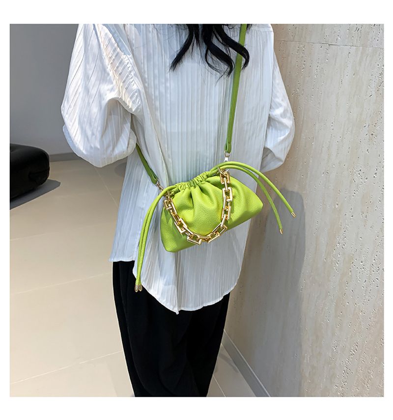 Koreanische Version der Mode-Beuteltasche 2024 neue Handtasche Litschi-Muster einfache Kette Umhängetasche Kind und_voghion.com