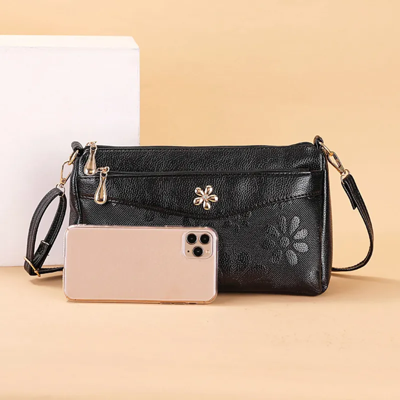 Borsa a tracolla in pelle PU con stampa vintage Yogodlns, da donna, con tracolla multitasche, per cellulare e borsetta_voghion.com