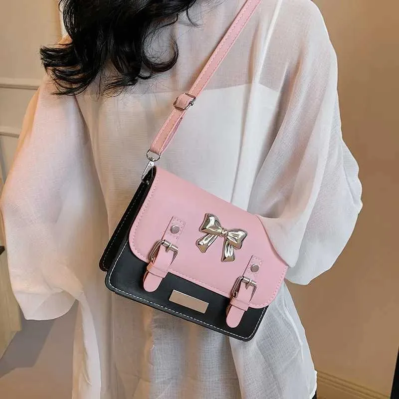 Kleine quadratische Tasche für Damen 2024 Neue Frühjahrs-/Sommermode süße Mädchenschleife personalisierte Pendel-Einzelschulter-Umhängetasche_voghion.com