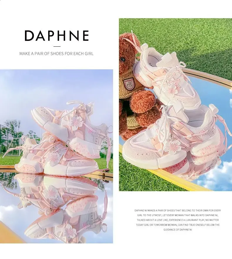 Chaussures Spring Cherry Blossom roses Old Dad pour femmes, modèle original Minority Sen Department Of, chaussures décontractées à semelle épaisse 240606_voghion.com