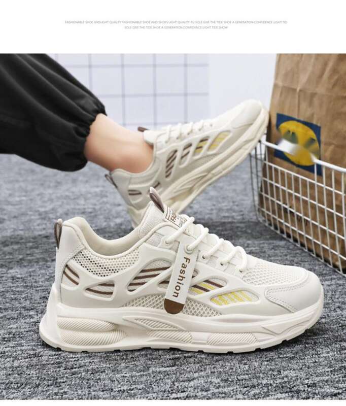 Herren Freizeitschuhe Mit Atmungsaktivem Mesh Und Dicker Sohle_voghion.com