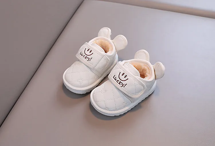 Stivali da neve invernali caldi e antiscivolo per bambini e bambine, con velcro, Happysteps, scarpe con cartoni animati e conigli, taglie da 1 a 6 anni_voghion.com