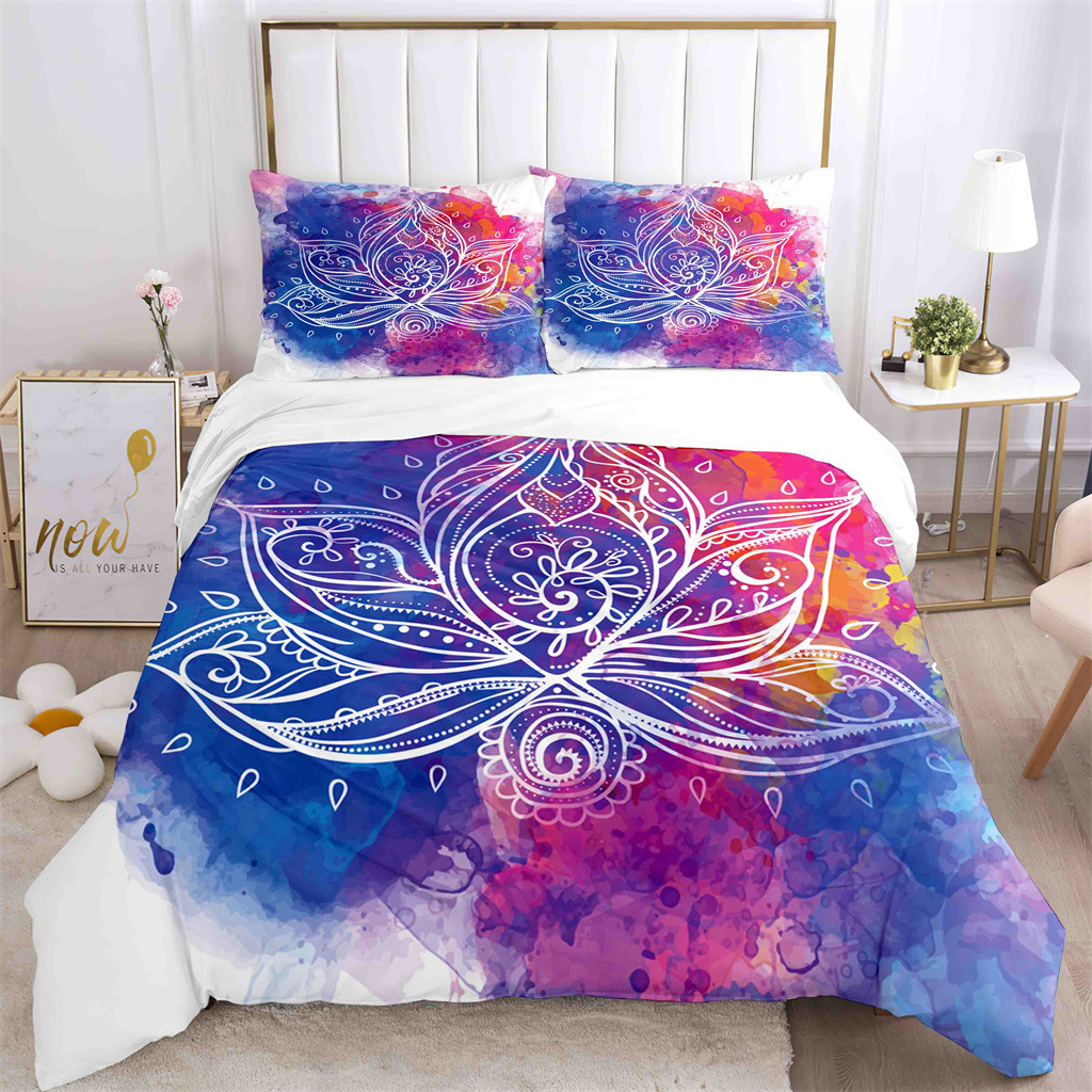 Set di tre tessili per la casa mandala di alta qualità, set di biancheria da letto in quattro pezzi_voghion.com