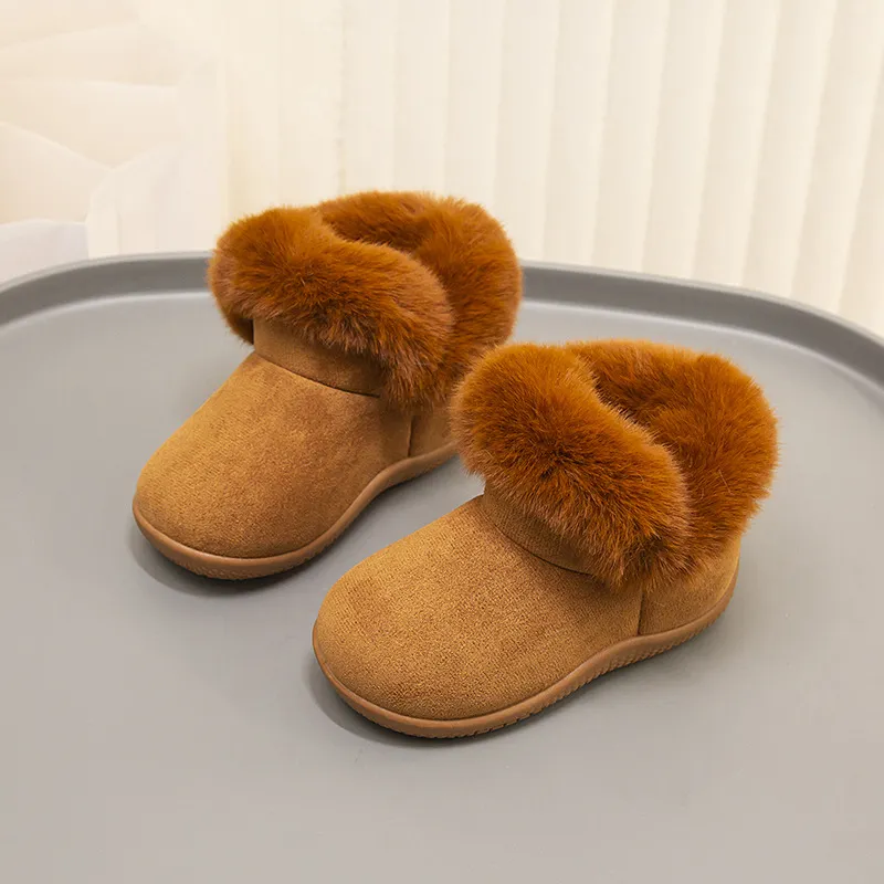 Bebek Kız Kar Çocuk Pamuklu Ayakkabılar Cutefeet Peluş Sıcak İlk Yürüteçler Kaymaz Bebek Botları 12 - 17 Numara_voghion.com