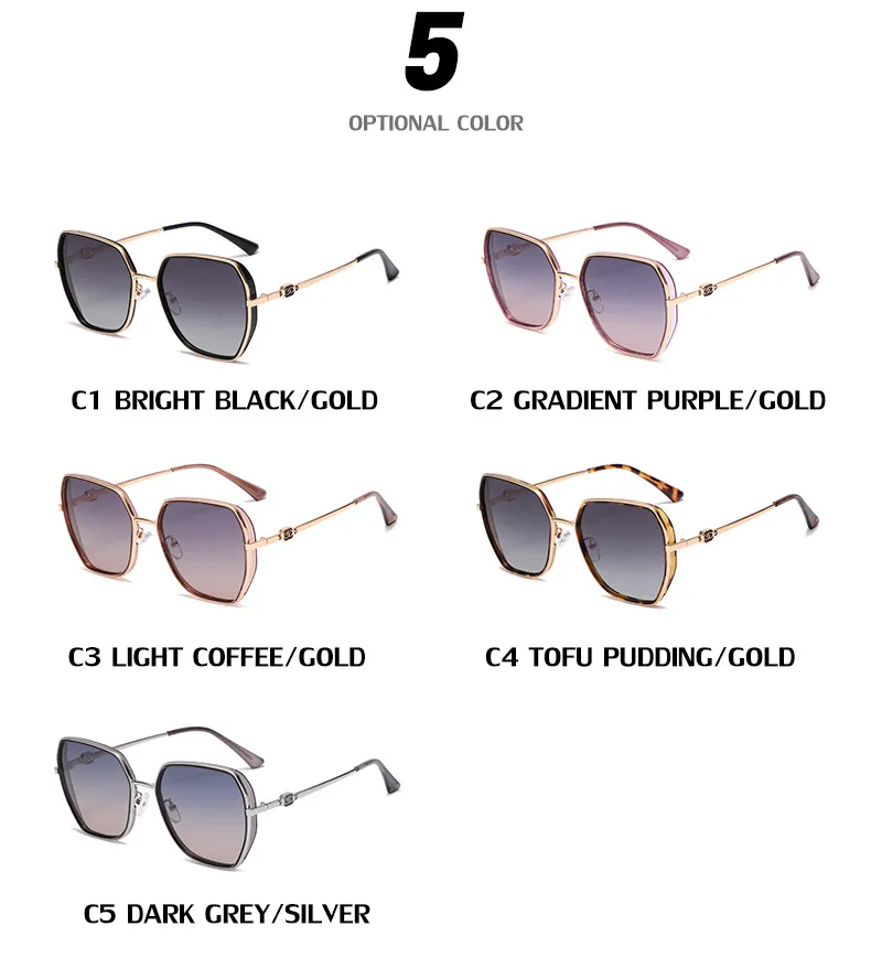 Sonnenbrille HD polarisierte Sonnenbrille für Frauen TR90 Trend Ins Net Rot Gleicher Absatz Große Unregelmäßige Linsen Brille Weiblich_voghion.com