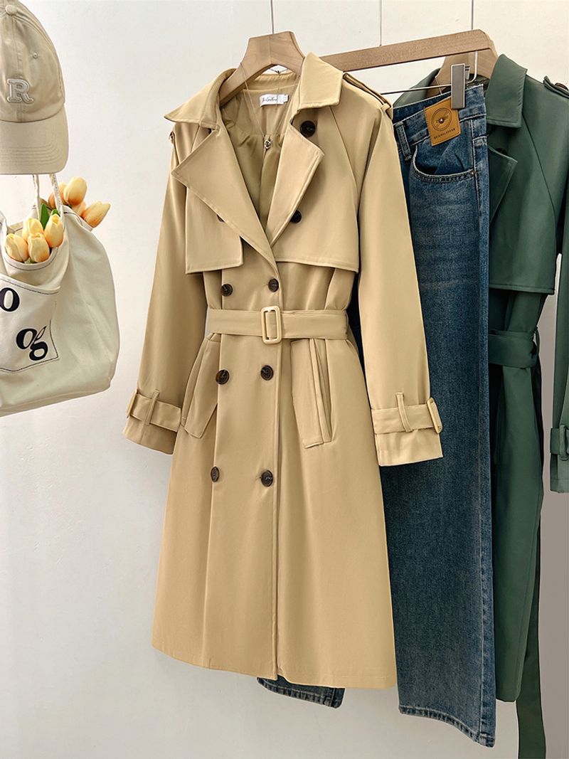 Dámské oblečení, britský styl, středně dlouhý trenčkot pro ženy, nové modely letos, oblíbené, malé, temperamentní, všestranné_voghion.com