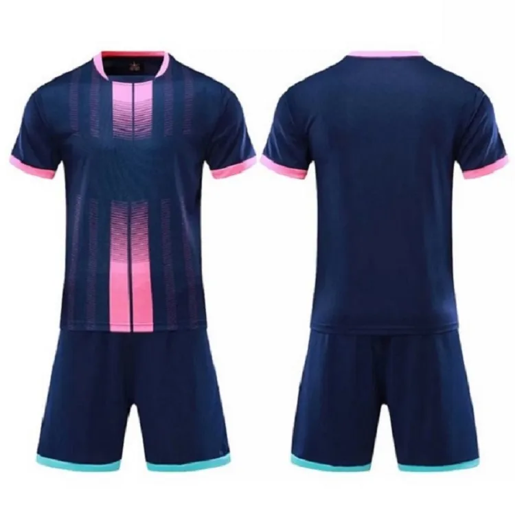 2021 Custom Soccer Jerseys Sets Glatter königsblauer Fußballschweiß absorbierender und atmungsaktiver Trainingsanzug für Kinder_voghion.com