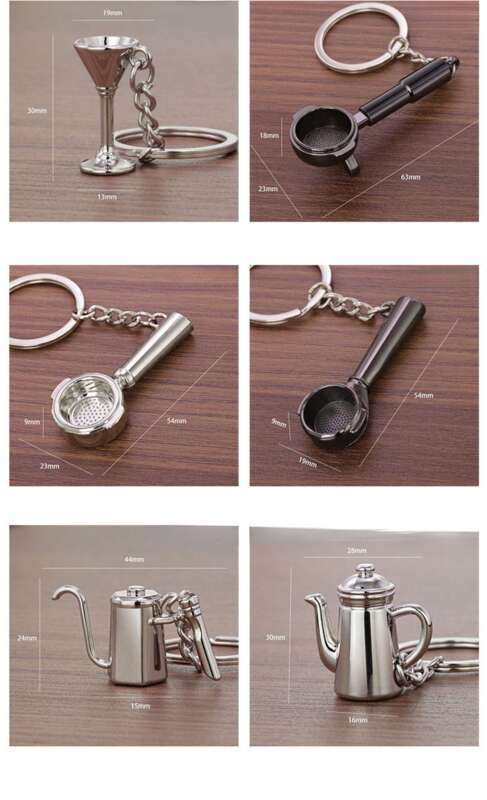 Pendentif clé de voiture en métal 3D, porte-clés ustensile à café, cadeau commémoratif d'anniversaire de magasin_voghion.com