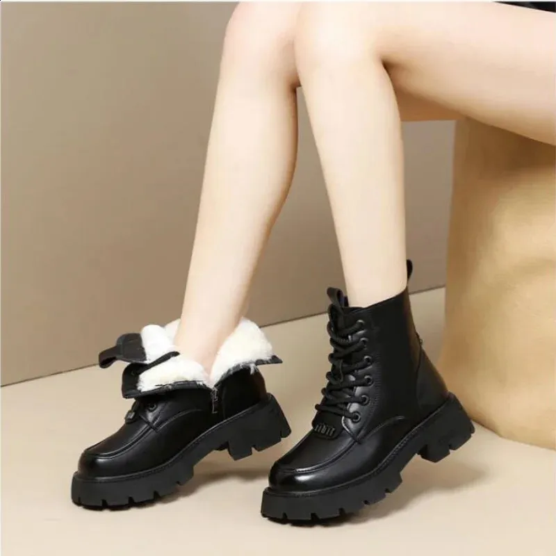 Fur Integrated Snow Winter Veet Anti Cold Womens Warm Shoes Lamb Wool Cotton Boots_voghion.com
