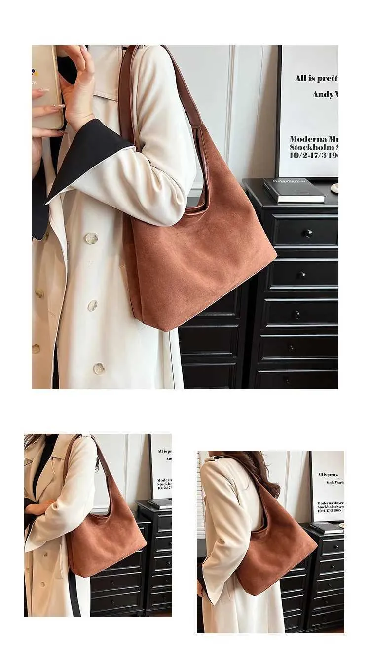 Sac à bandoulière polyvalent en daim pour femme, style rétro, tendance, Y241118_voghion.com